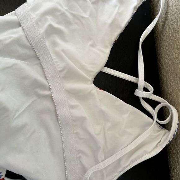 Letarte One Piece Swimsuit Maui Hawaii Made in USA Blue Red Fish Blue Coral LRG - Picture 7 of 7